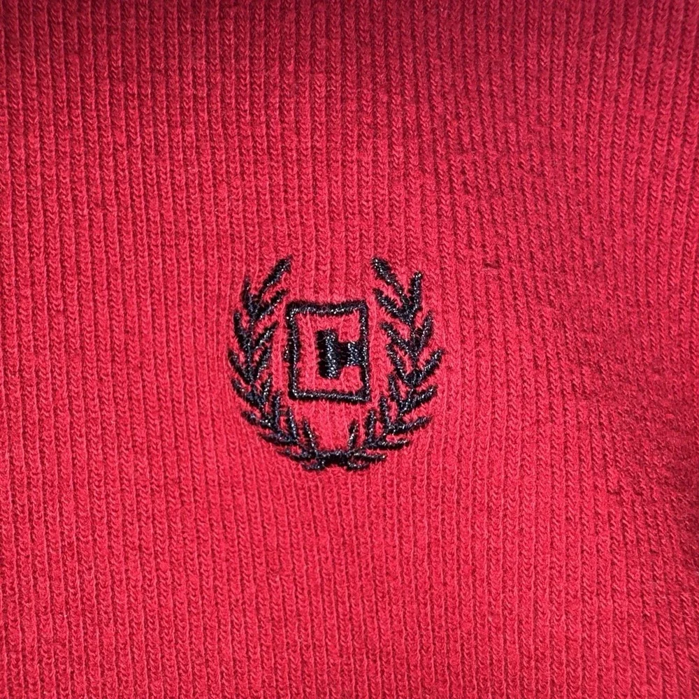 Chaps 1/4 Zip Pullover Men L Red Sweatshirt Long Sleeve VC200162
